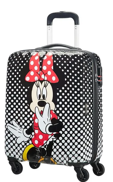 American Tourister Disney Legends VZDV2 Spinner Hardshell Polka Dot Black/White Cabin Suitcase