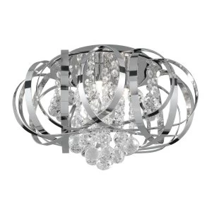 3 Light Ceiling Flush Light Chrome, G9