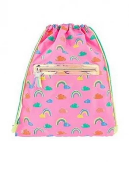 Accessorize Girls Rainbow Drawstring Bag - Pink