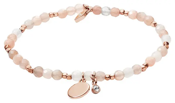 Fossil JA6945791 Womens Rose Gold-Tone Moonstone Beaded Jewellery