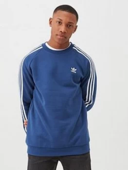 Adidas Originals 3 Stripe Crew Neck Sweat - Navy