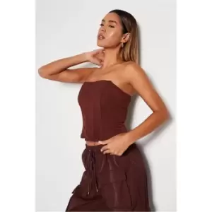 I Saw It First Brown Corset Top - Brown