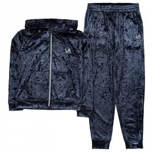 LA Gear Velvour Tracksuit Junior Girls - Navy