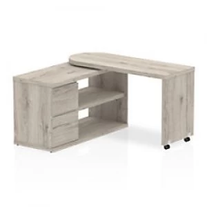 Dynamic Fleur Smart Storage Desk with Pedestal Grey, Oak 1300 x 600 x 750 mm