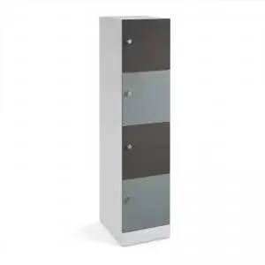 Flux 1700mm high lockers with four doors - cam lock FLS17-4D-CL