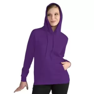 SG Ladies/Womens Plain Hooded Sweatshirt Top / Hoodie (XS) (Purple)