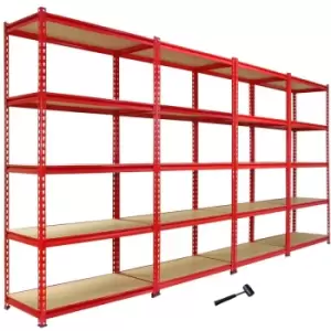 Monster Racking - 4 Z-Rax Shelving Garage Heavy Duty Storage - Red