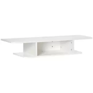 HOMCOM Wall Mounted TV Stand Entertainment Unit With Storage Shelf - White