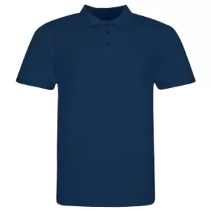 Awdis Mens Piqu Cotton Short-Sleeved Polo Shirt (L) (Ink)