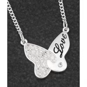 Butterfly Jigsaw Silver Plated Necklace Love