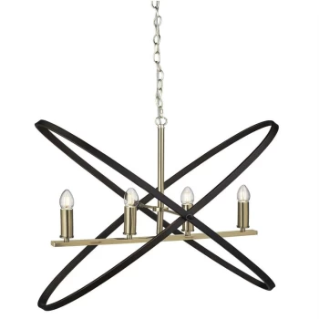 Searchlight Lighting - Searchlight Hoopla - 4 Light Pendant Bronze, Brown, E14