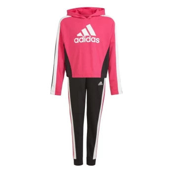 adidas Crop OTH Hoodie Tracksuit Junior Girls - Black/Pink