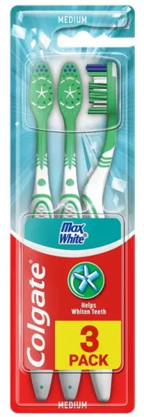 Colgate Max White Medium Toothbrush 3Pcs