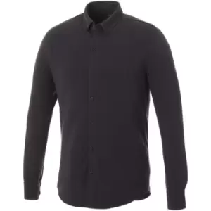 Elevate Mens Bigelow Long Sleeve Pique Shirt (S) (Storm Grey)