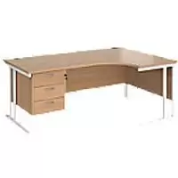 Dams International Right Hand Ergonomic Desk MC18ERP3WHB 1,800 x 1,200 x 725 x 800 - 990 mm