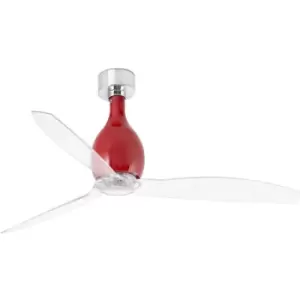 Faro Mini - Medium Ceiling Fan with / without Light Clear, Red Gloss