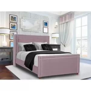 Envisage Trade - Cubica Upholstered Beds - Plush Velvet, Super King Size Frame, Pink - Pink