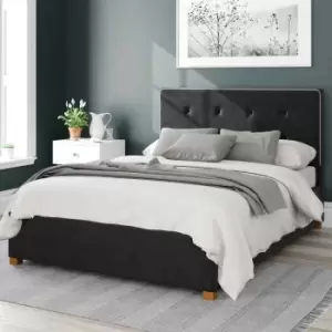 Aspire Presley Ottoman Bed Velvet Ebony Double