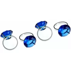 Premier Housewares - Sapphire Diamante Napkin Rings - Set of 4