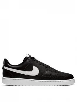 Nike Court Vision Low Profile Trainers - Black/White, Size 10, Men