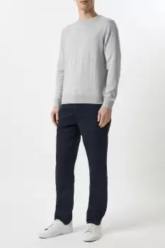 Mens Regular Fit Navy Chino Trousers