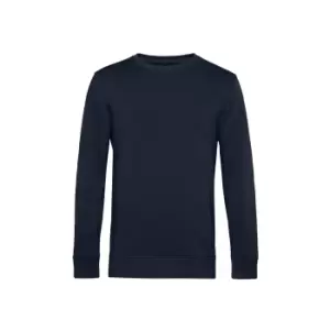 B&C Mens Organic Crew Neck Sweat (3XL) (Navy Blue)