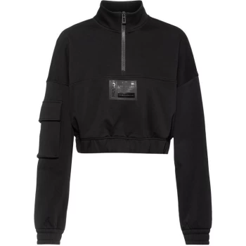 Hugo Davara Zip Crop Sweatshirt - Black