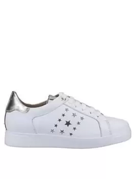 Dune London Elderflowers Leather Trainer - White, Size 5, Women