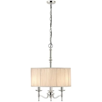 Interiors 1900 Lighting - Interiors Stanford Nickel - 3 Light Multi Arm Ceiling Pendant Chandelier Polished Nickel, E14