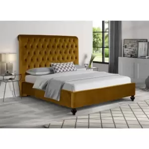 Envisage Trade - Fiona Upholstered Beds - Plush Velvet, Super King Size Frame, Mustard - Mustard