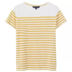 Crew Clothing Womens Breton Tee White/Amber Dropped Stripe 10