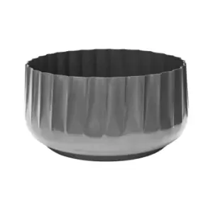 Hudson Corrugated Bowl Planter Grey