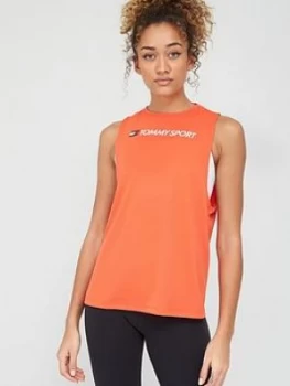 Tommy Hilfiger Performance Tank Top Logo - Coral , Coral, Size S, Women