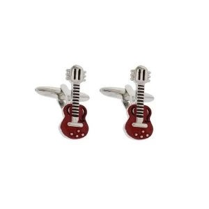 Musicology Red Epoxy Cufflinks Guitar