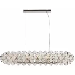 Ceiling Pendant Light Bright Nickel Plate & Clear Glass 8 x 40W E14