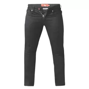 Duke Mens Claude King Size Tapered Fit Stretch Jeans (60L) (Black)