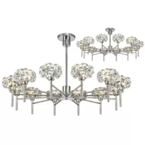 Luminosa Lighting - Luminosa , 12 Light G9 Telescopic Light With Polished Chrome And Crystal Shade