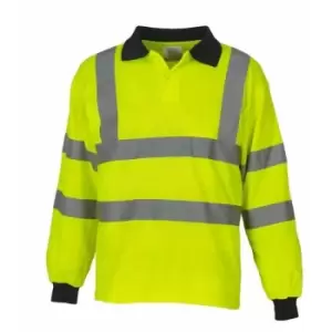 Yoko Ladies/Womens Hi-Vis Long Sleeve Polo Shirt (Pack of 2) (3XL) (Hi-Vis Yellow) - Hi-Vis Yellow