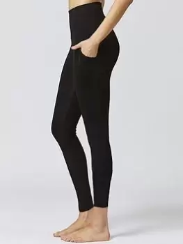 TLC Sport Performance Tummy Control Extra Strong Compression Pocket Detail Legging - Black, Size L, Inside Leg 29, Women