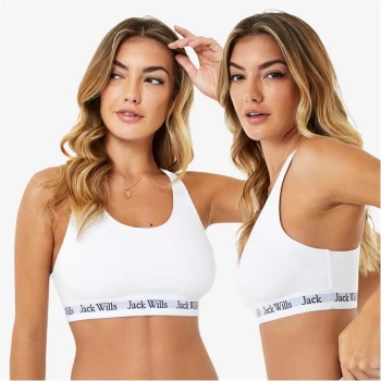 Jack Wills Dibsdall Multipack Bralette 2 Pack - White/White