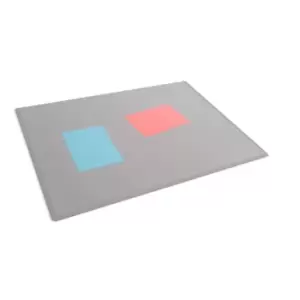 Durable Desk Mat 530 x 400mm with Transparent Overlay PP, Pack of 1 Grey