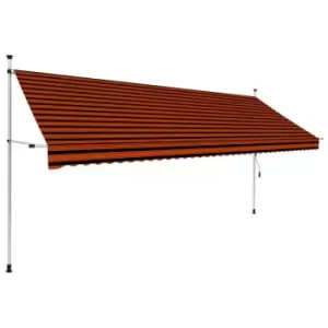 Vidaxl Manual Retractable Awning 400cm Orange And Brown