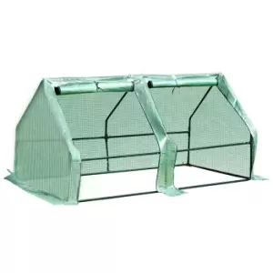 Outsunny Mini Greenhouse Garden Planter Zipper Doors Portable 180 x 90 x 90cm