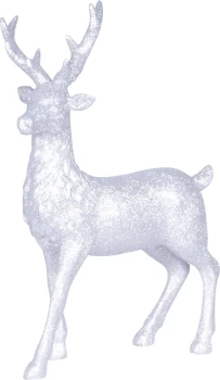 ST Helens H&G Polyresin Glitter Reindeer Figurine - Silver