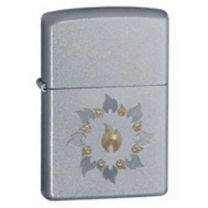 Zippo Ring Of Fire Satin Chrome Windproof Lighter