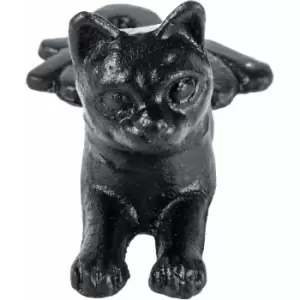 Heavyweight Cast Iron Cat Door Stop - Black - Black - Black - Homescapes