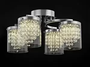 Florina 4 Light LED Flush Chrome