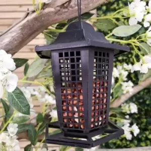 Black Lantern Peanut Feeder Garden Wild Bird Hanging Plastic Peanut Feeder