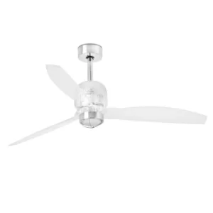 Deco LED Chrome Ceiling Fan with DC Motor, 3000K