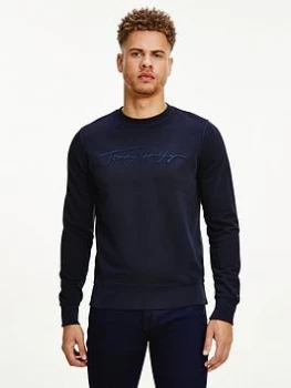 Tommy Hilfiger Signature Sweatshirt - Desert Sky , Desert Sky, Size L, Men